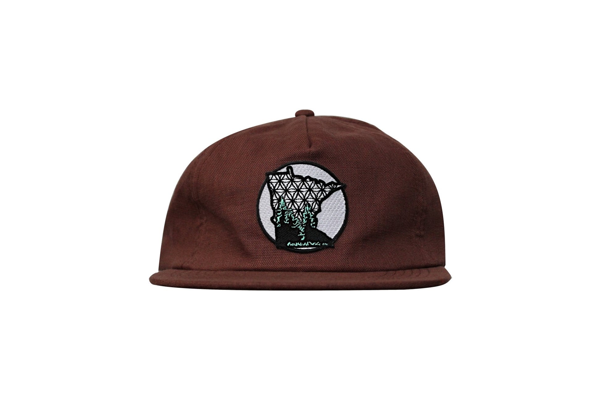 5 Panel MN Embroidered Patch Unstructured Brown Hemp Hat by Stagger Lee Outfitters - Stagger Lee Outfitters