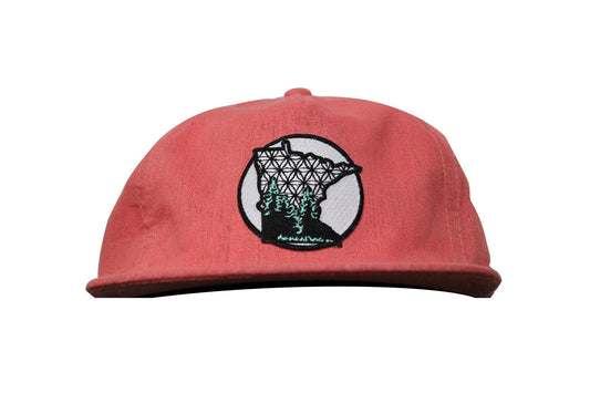Embroidered Minnesota Patch 5 Panel Unstructured Peach Hemp Hat - Stagger Lee Outfitters